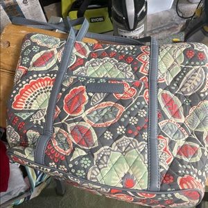 Grey flowers Vera Bradley tote